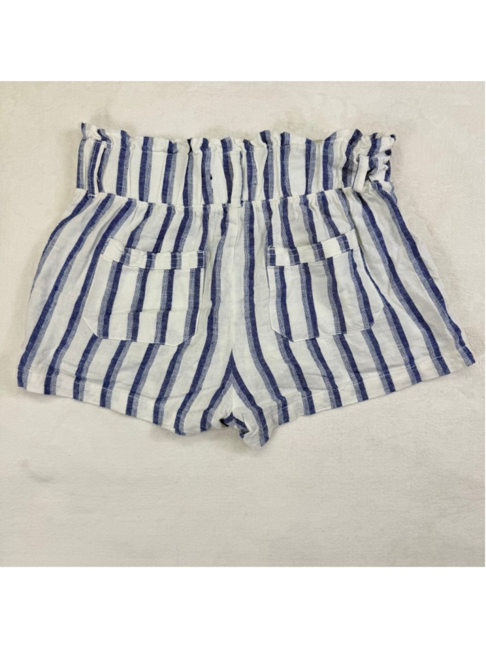 Women's Rewash High Waist Striped Shorts Medium White Blue - Picture 6 of 11